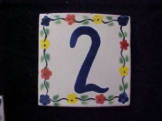 Mexican Ceramic Tile Mailbox House Address Number 2  