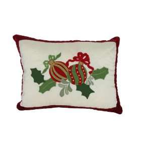  Holiday Ornaments Quilted Throw Pillow   12 x 16