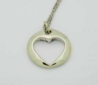Tiffany & Co. Silver Round Open Heart Pendant on a Chain  