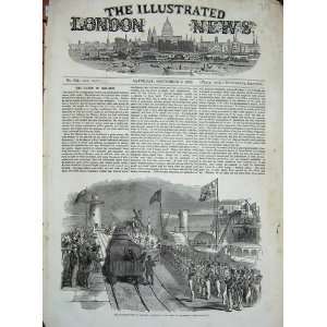  1853 Queen Ireland Holyhead Ship Railway Train Print