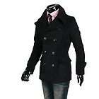 Slim Stylish Double Breasted Wool Coat Jacket M L XL