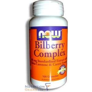  Now Bilberry Complex 80mg, 100 Capsule Health & Personal 