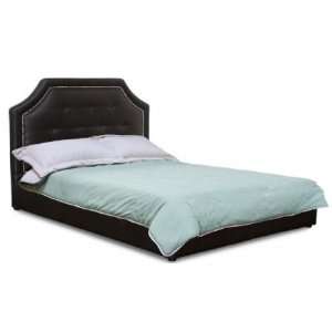   Cal King Size Bonded Leather Tufted Bed in Mocca