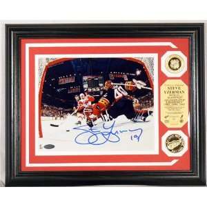 Steve Yzerman Autographed Photomint with 2 Gold Coins:  
