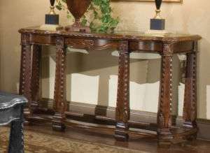 Antiqued Fruitwood Victorian Console Table  