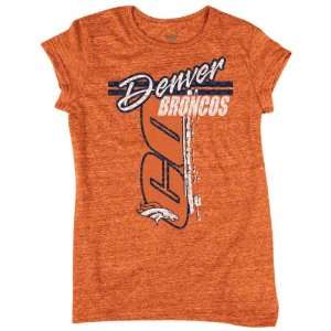 Denver Broncos Womens Down The Middle Tri Blend T Shirt  