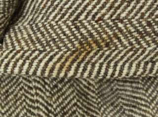 YSL Yves Saint Laurent Menswear Vintage Brown Herringbone Wool Coat 