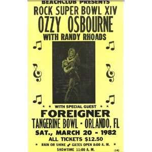  Ozzy Osbourne with Foreigner 14 X 22 Vintage Style 