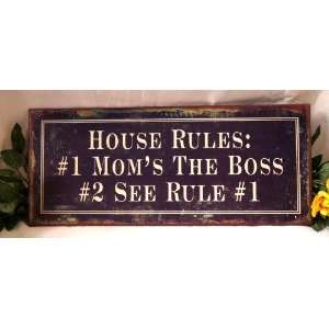 Weathered Tin Sign Moms House Rules: Sports & Outdoors