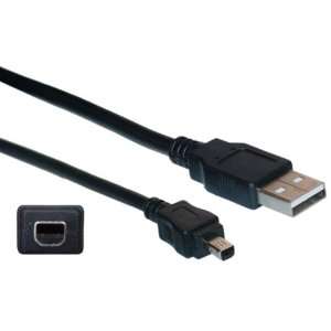   USB Type A Male / Mini B Male Cable, 4 Pin, Black, 6 ft: Electronics