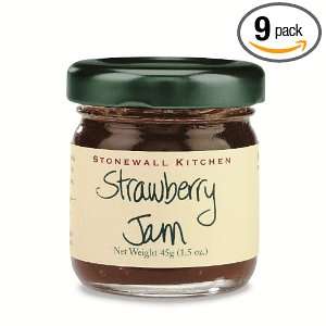 Stonewall Kitchen Jam, Strawberry, Single Serve, 1.5 Ounce (Pack of 9 
