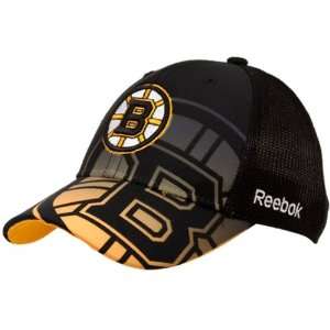  Boston Bruins Reebok Black 2nd Season Mesh Back Flex Fit 