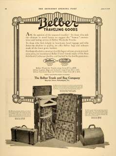 1918 Ad Belber Trunk Luggage Du Pont Fabrikoid Models   ORIGINAL 