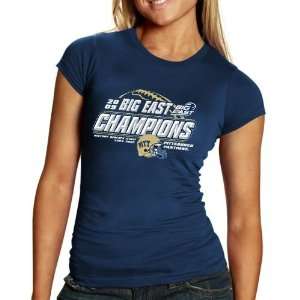 Pittsburgh Panthers Ladies Navy Blue 2009 Big East Champions T shirt 