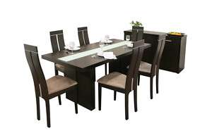Modern Marnie dark brown 8 piece dining set  