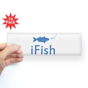   Sticker Clear (10 Pack) iFish Fishing Fisherman 