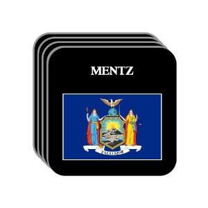 US State Flag   MENTZ, New York (NY) Set of 4 Mini Mousepad Coasters