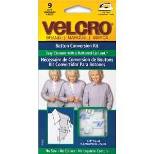 No Sew Button   Velcro Conversion Kit 3/8 Pearl