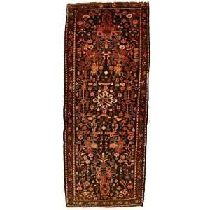   Blue Persian Hand Knotted Wool Mehraban Runner Rug: Furniture & Decor