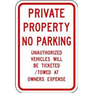  ZING 2377 Private Property, No Parking,HIP,Red/Wht 