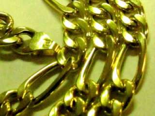 SOLID 14K YELLOW GOLD FIGARO CHAIN NO RESERVE  