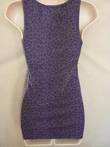 Yvette Mandell Purple Leopard Shirt Crystals S $90  