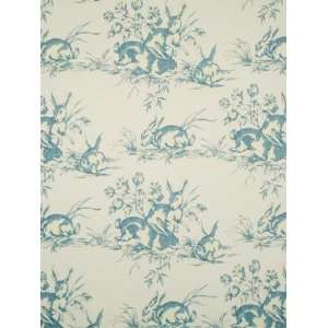  Scalamandre McgregorS Garden   Aqua On Cream Wallpaper 