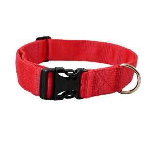 Heavy Duty Adjustable Red Nylon Dog Collar 1.25 Wide. Fits 15 25 