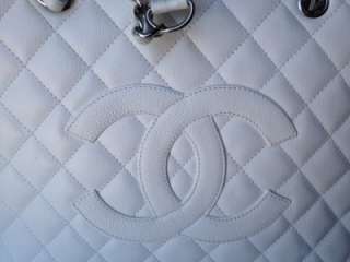   GST Grand Shopper Tote White Caviar Tote Bag Handbag Purse  
