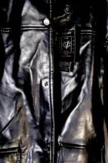 Emporio VG Roma Milano Italy Worldwide Black Faux Leather Jacket Large 