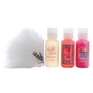   Massage Cream, Loving Touch Pheromone Massage Oil and Feather Duster
