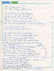 Johnny Cash autograph, handwritten song lyrics