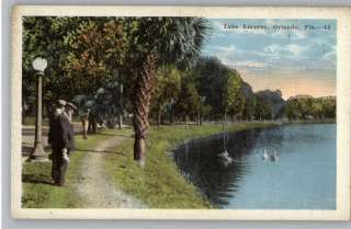 Old Postcard  Lake Lucerne Scene  Orlando.Florida FL  