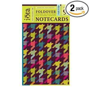 Iota Set of Nine Fold over Note cards with Envelopes   Houndstooth 
