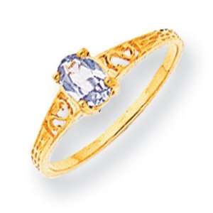  March Birthstone Ring in 14k Yellow Gold Jewelry