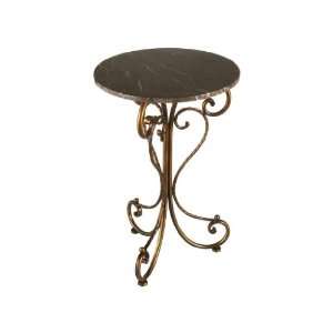   Accent Table With Marble Top Iron 17 3/4 X 17 3/4 X 27