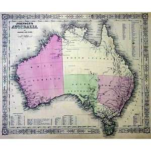  Johnson 1863 Antique Map of Australia