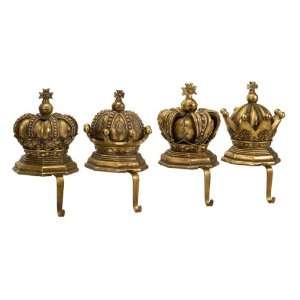   Set of 4 Crown Christmas Stocking Mantelpiece Holders