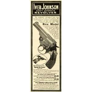  1910 Ad Iver Johnson Safety Automatic Revolver Firearms 