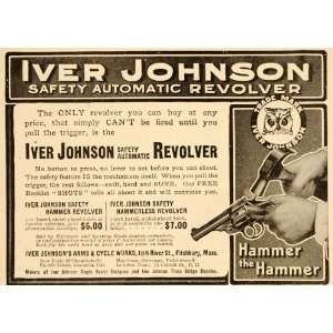  1907 Vintage Ad Iver Johnson Safety Automatic Revolver 