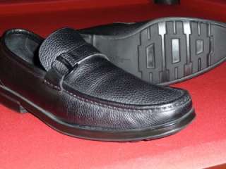 Salvatore FERRAGAMO Buckle Liven Black Loafer Shoes Size 11 EE Wide 
