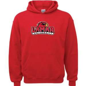  Lamar Cardinals Red Youth Logo Hooded Sweatshirt: Sports 
