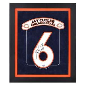 Jay Cutler Autographed Number   Chicago Bears Suede Matted Framed 