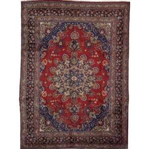  96 x 1210 Red Persian Hand Knotted Wool Kashmar Rug 