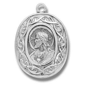 Sterling Silver Medal ChriSt BleSSed Scapular Crown of ThornS with 24 