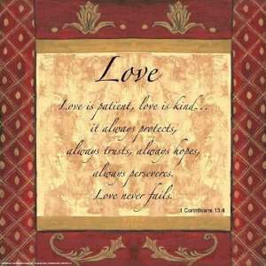 Words to Live By, Traditional   LOVE by Debbie Dewitt 4x4:  