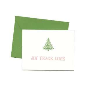   Card Set, Joy Peace Love, Letterpress Cards and Envelopes, 10 Count