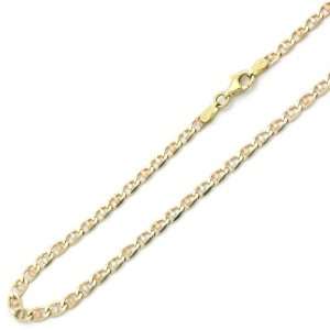 14K Tri Color Gold 4mm Gucci Flat Mariner Link Chain Necklace 22 W 