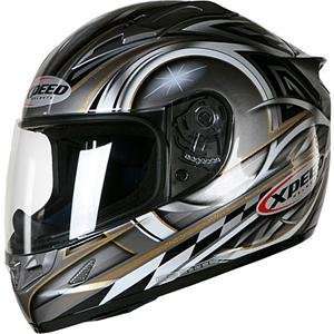  Xpeed XF705 Spider Helmet   Large/Silver/Black Automotive