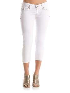 NWT GUESS Kelsey White Zipper Capri Shorts Pants Sz 31  